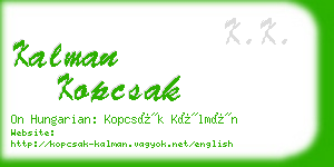 kalman kopcsak business card